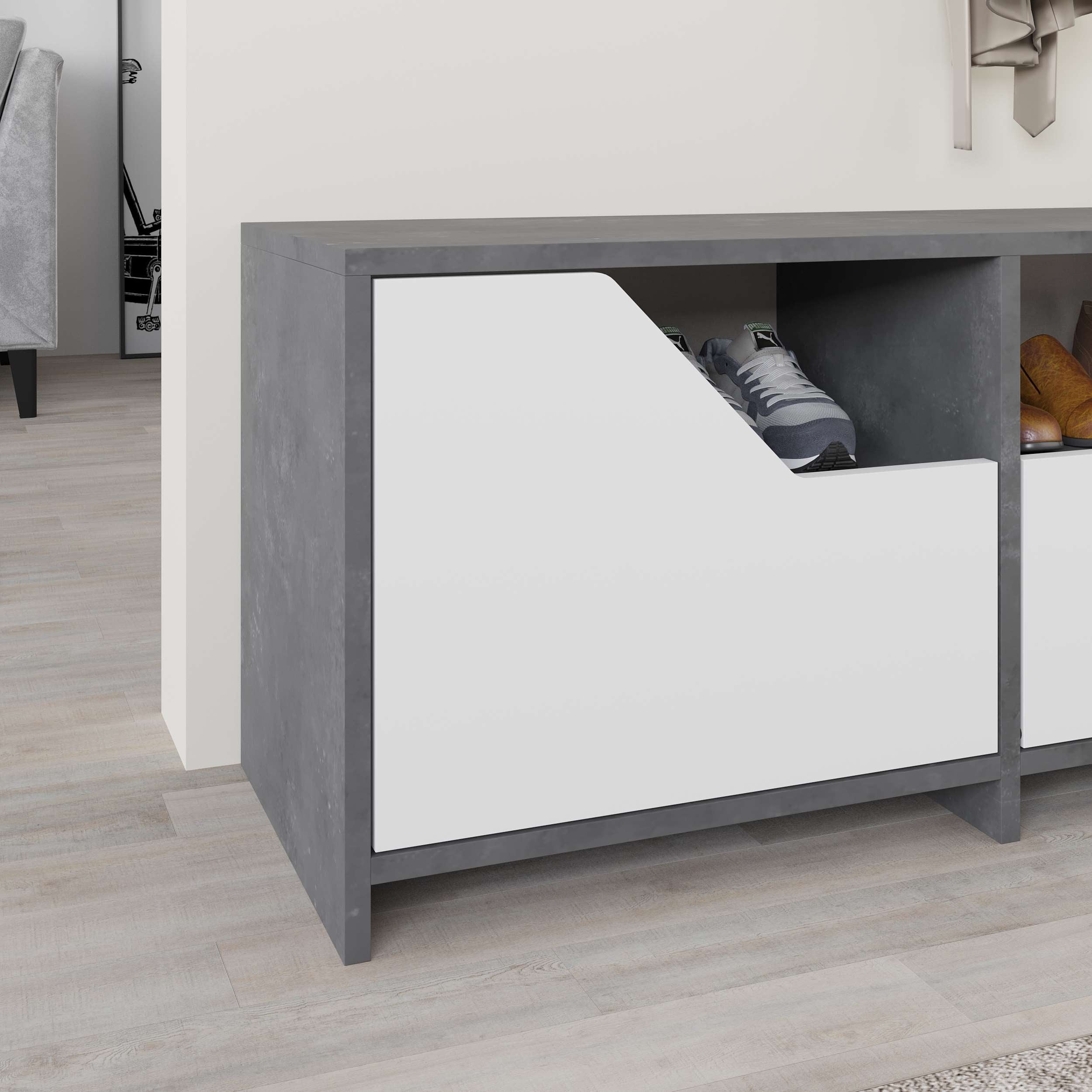 Nexus Shoe Cabinet - Retro Grey - 5
