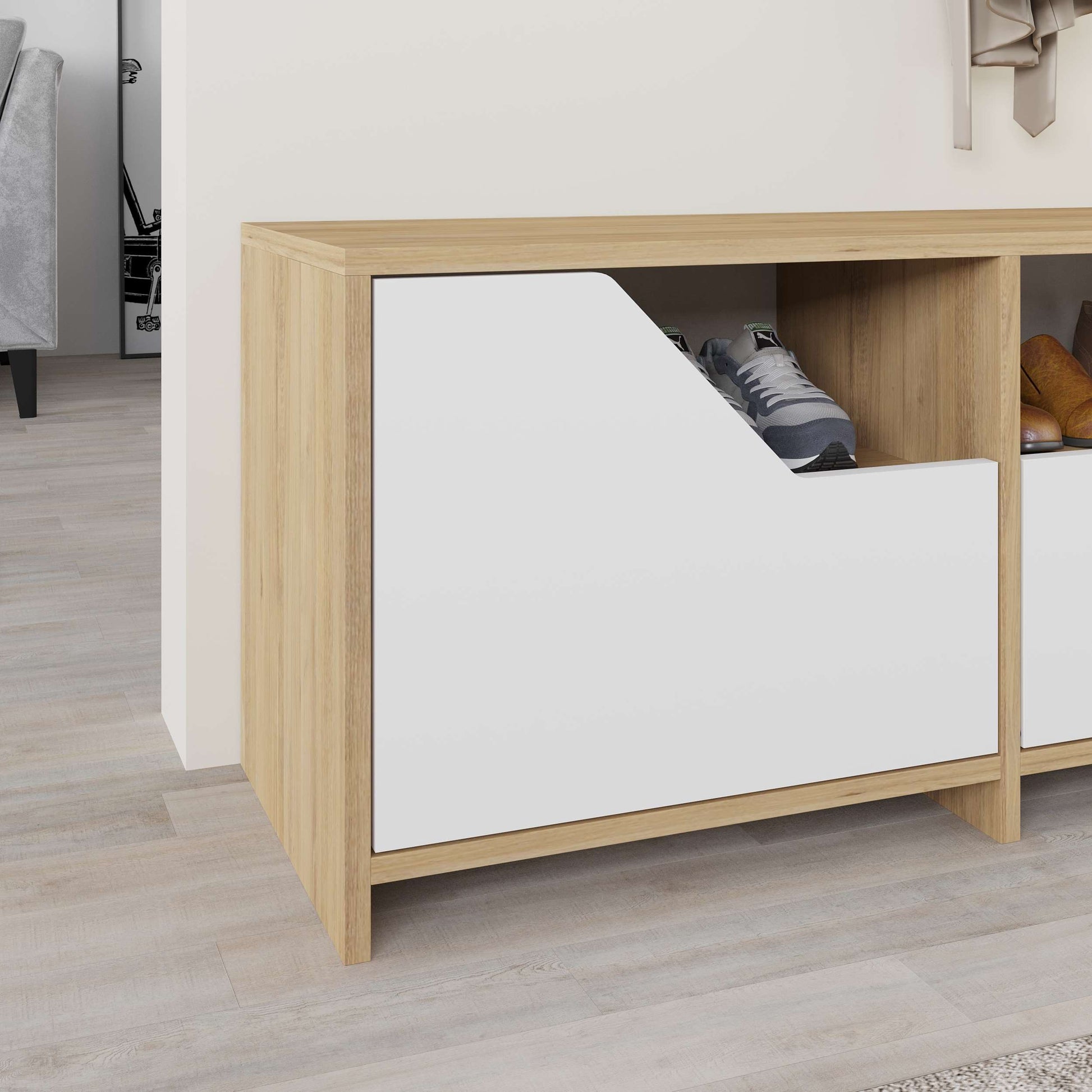 Nexus Shoe Cabinet - Oak - 4